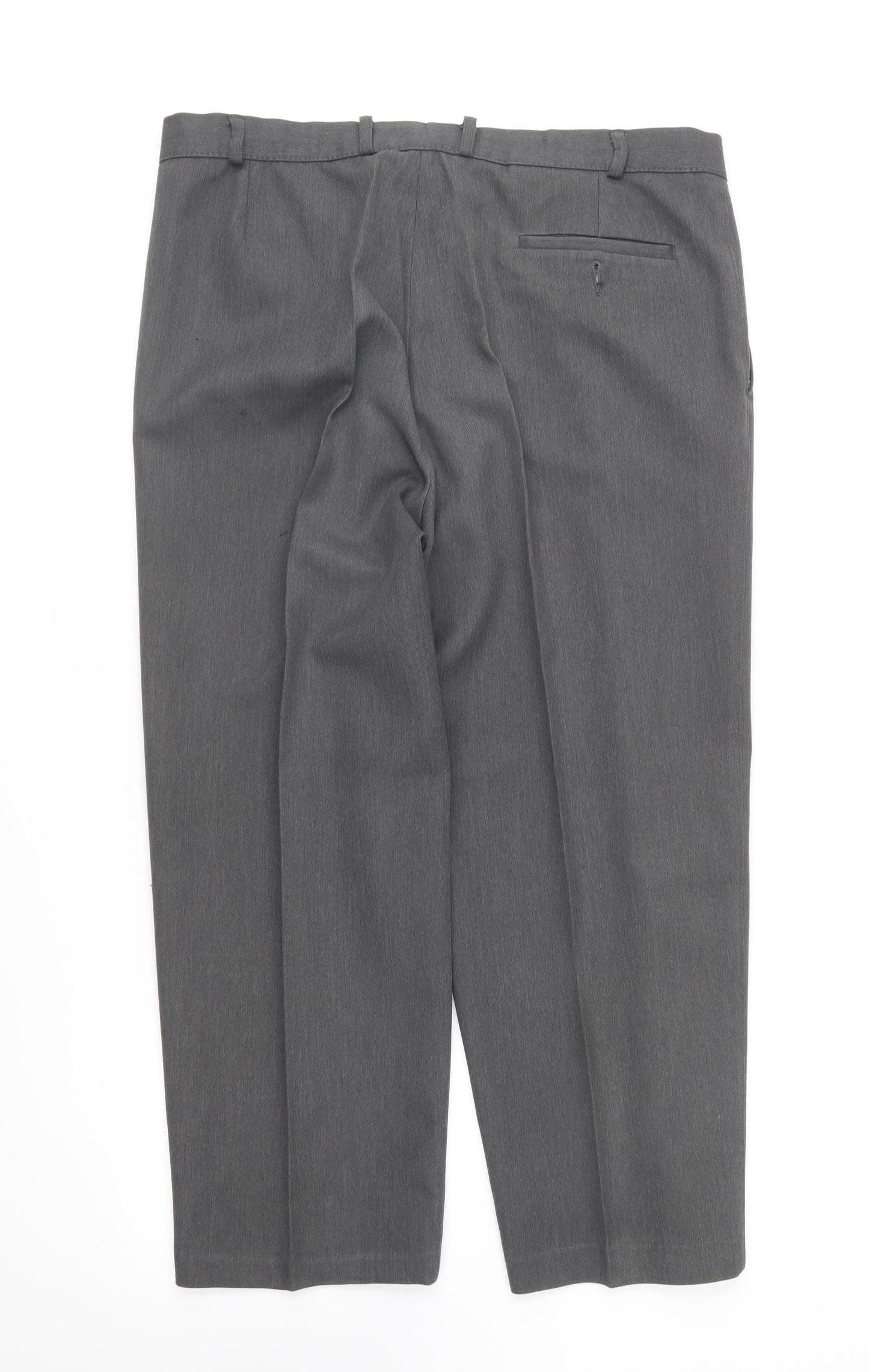 Marks and Spencer Mens Grey Polyester Trousers Size 36 in L29 in Regular