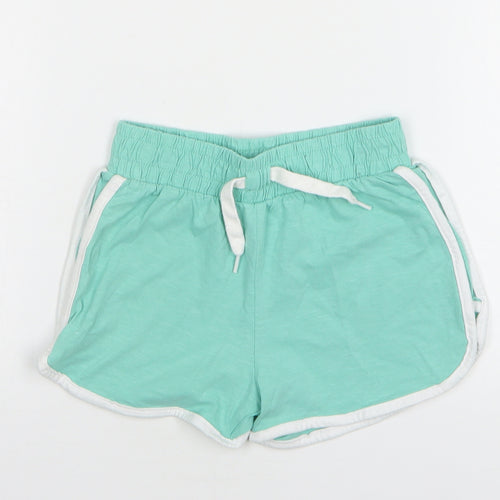 TU Girls Green Cotton Sweat Shorts Size 8 Years Regular