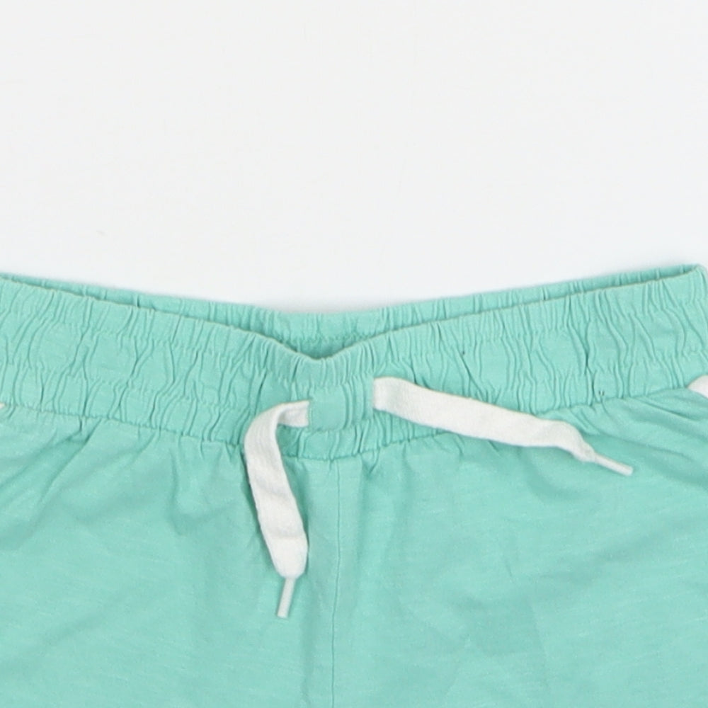 TU Girls Green Cotton Sweat Shorts Size 8 Years Regular