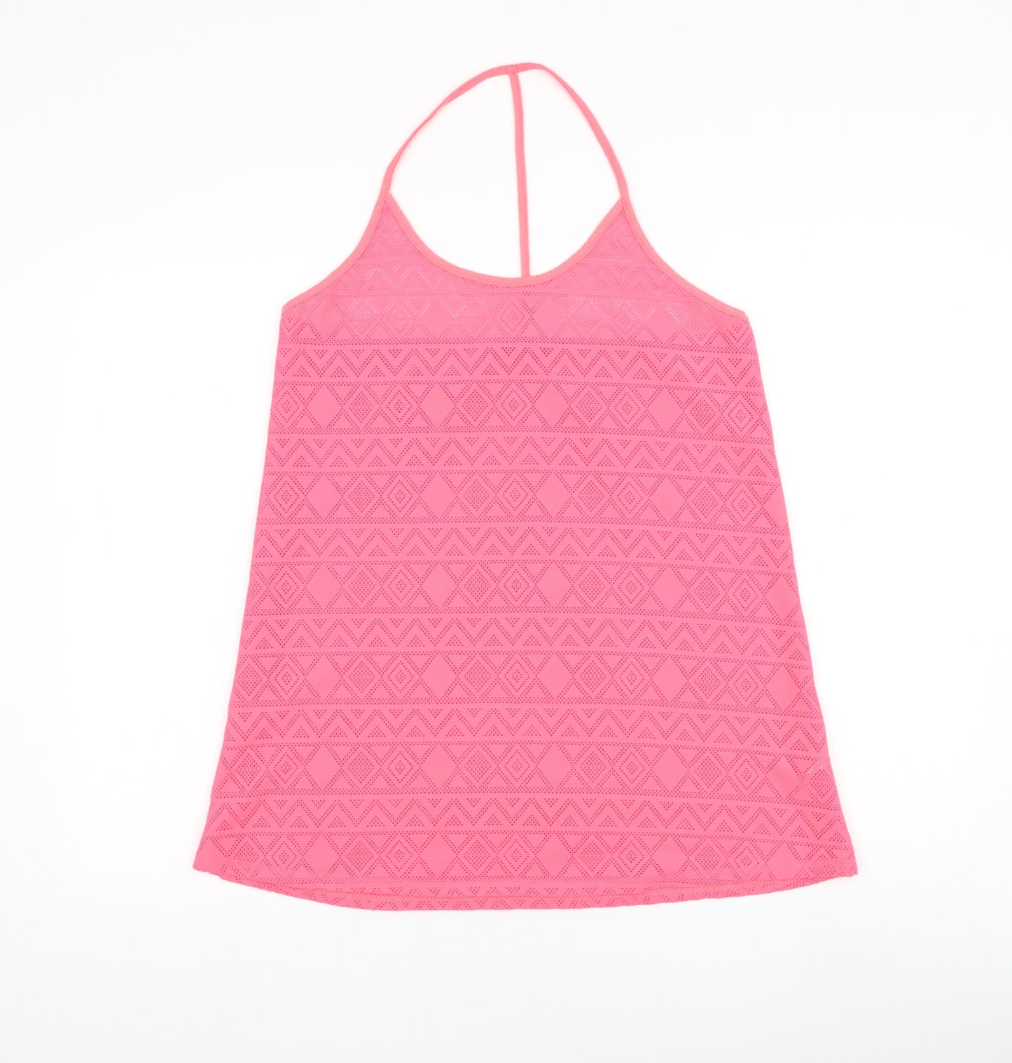 Resort Womens Pink Polyester Basic Tank Size 12 Round Neck
