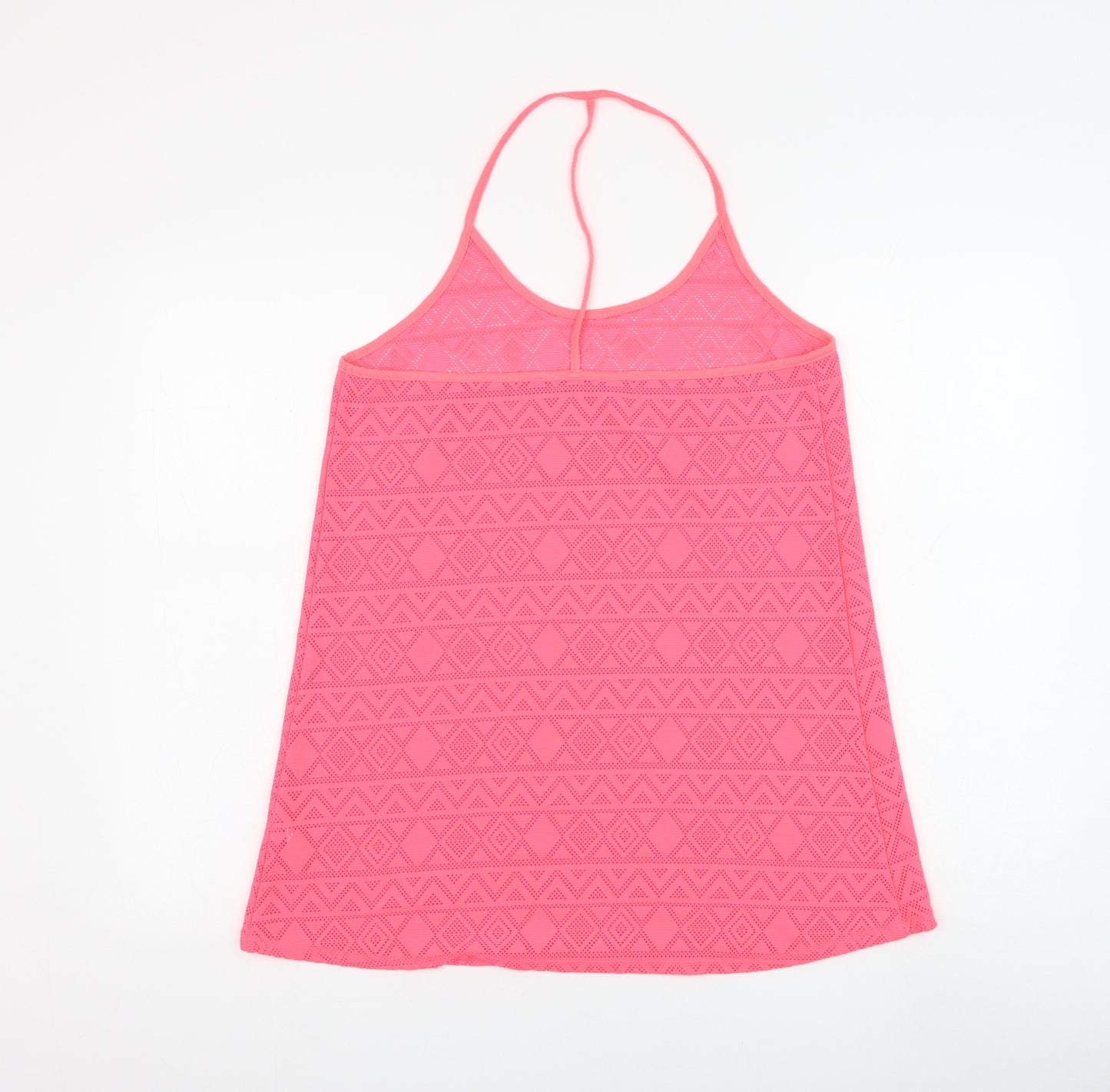 Resort Womens Pink Polyester Basic Tank Size 12 Round Neck