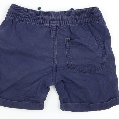 F&F Boys Blue Cotton Bermuda Shorts Size 2-3 Years Regular Drawstring