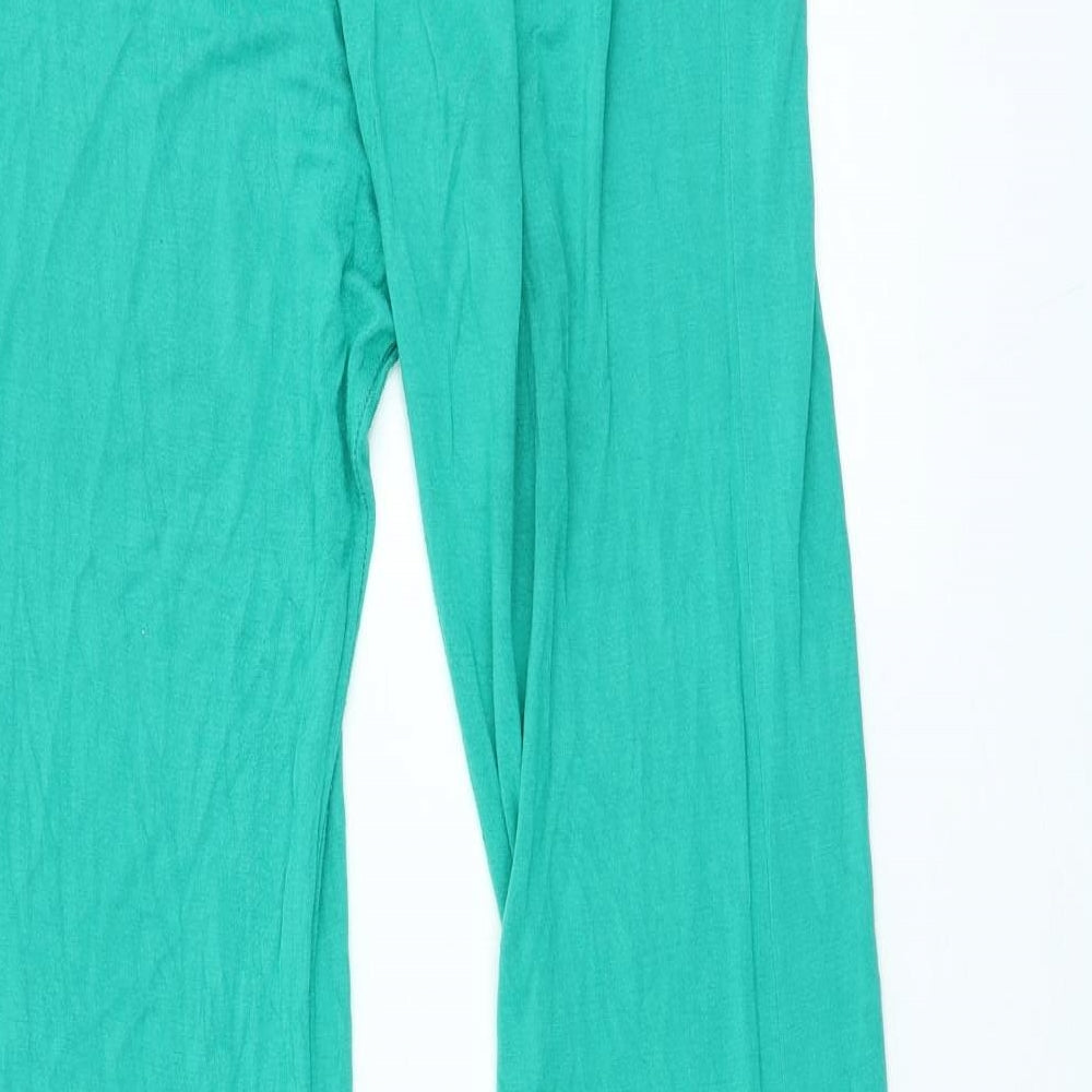 PRETTYLITTLETHING Womens Green Viscose Jogger Leggings Size 14 L33 in