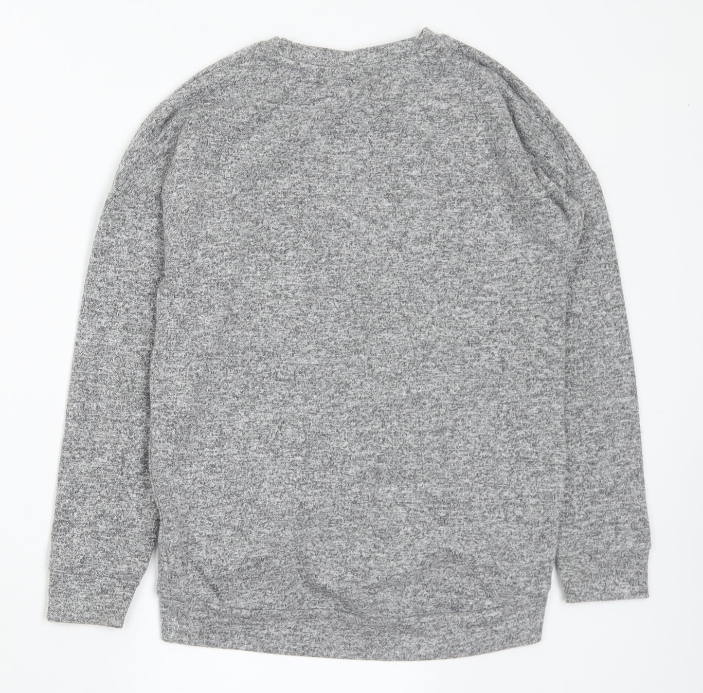 F&F Girls Grey Round Neck Viscose Pullover Jumper Size 10-11 Years - Sequins