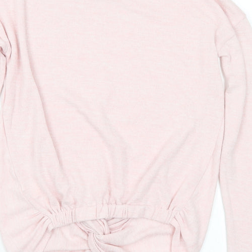 Primark Girls Pink Round Neck Polyester Pullover Jumper Size 11-12 Years