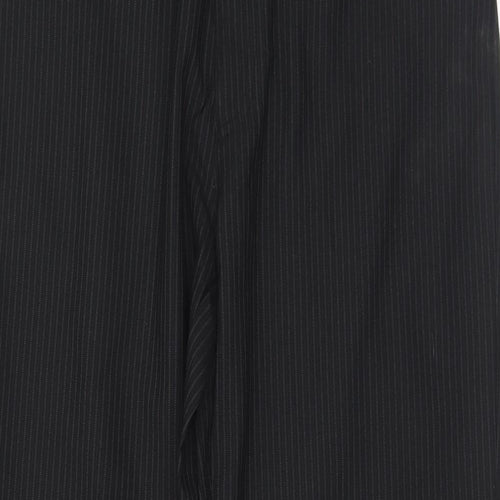 George Mens Black Striped Polyester Trousers Size 32 in L29 in Regular Zip