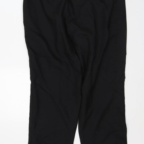 David Moss Mens Black Polyester Trousers Size 36 L28 in Regular