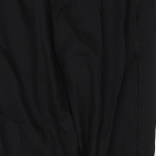 David Moss Mens Black Polyester Trousers Size 36 L28 in Regular