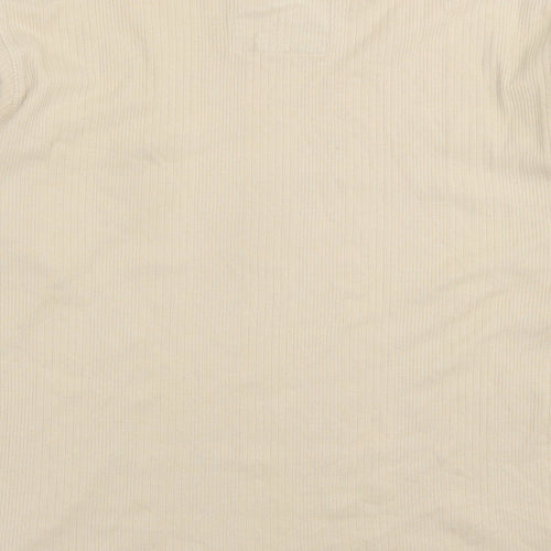 George Mens Beige Cotton T-Shirt Size M Crew Neck