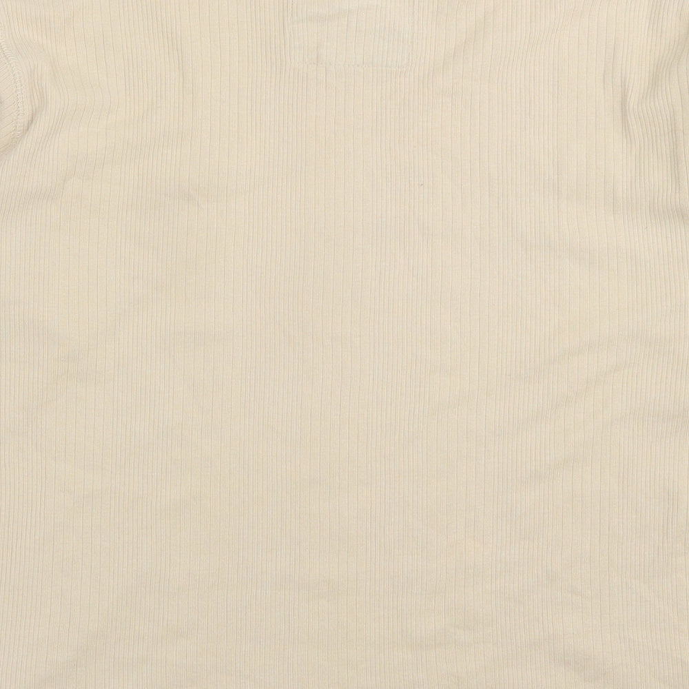 George Mens Beige Cotton T-Shirt Size M Crew Neck