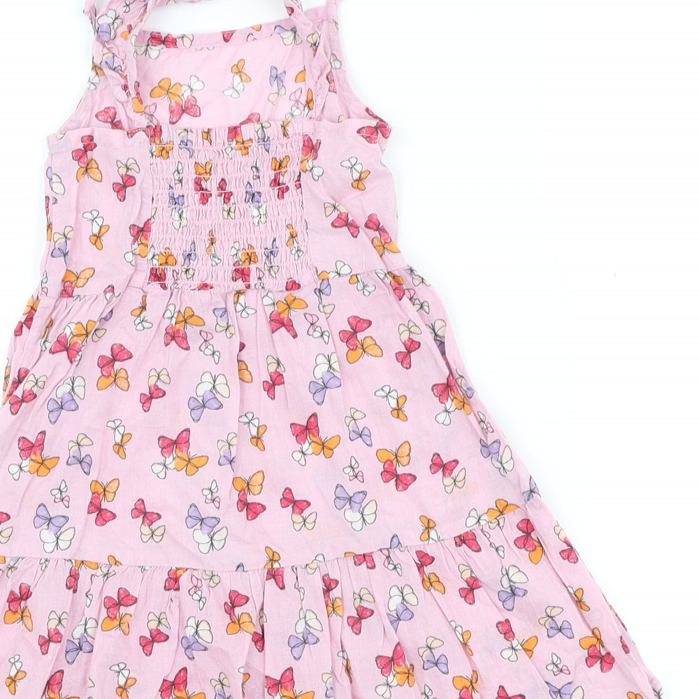 Primark Girls Pink 100% Cotton A-Line Size 3-4 Years Scoop Neck