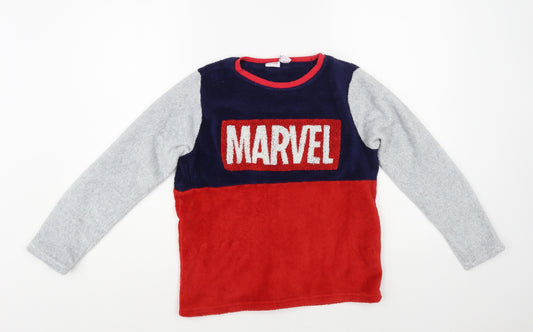 Primark Boys Red Colourblock Polyester Pullover Sweatshirt Size 11-12 Years Pullover - Marvel