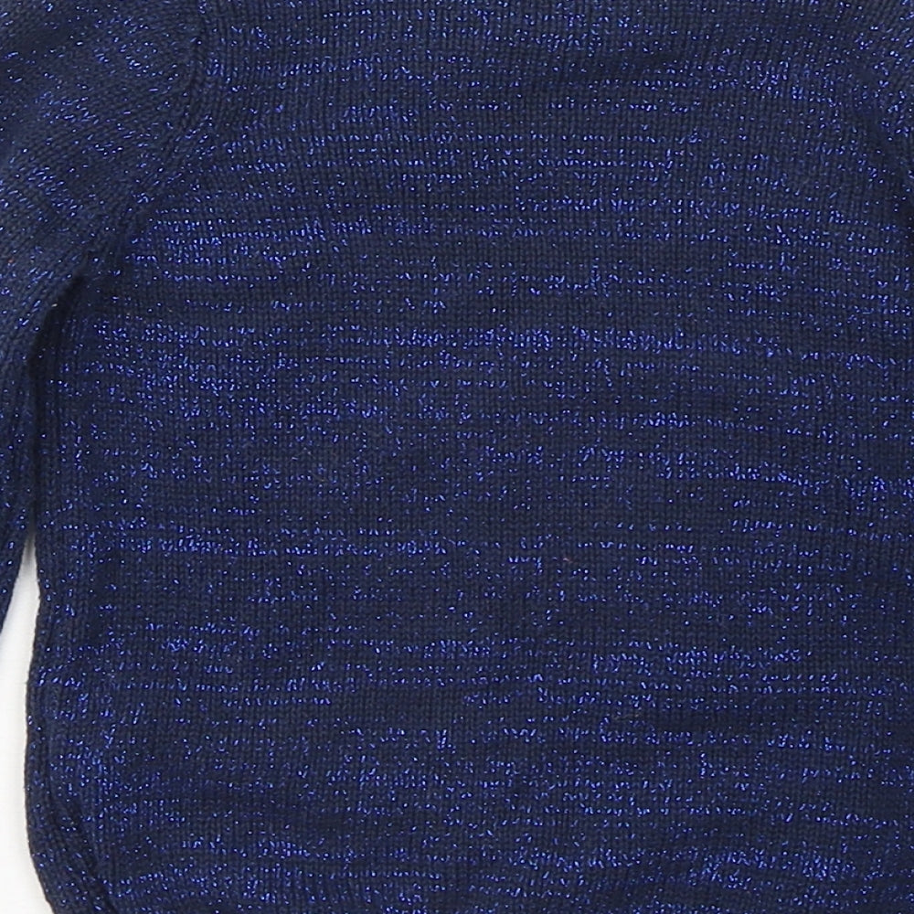 Nutmeg Girls Blue Round Neck Cotton Pullover Jumper Size 3-4 Years - Penguin