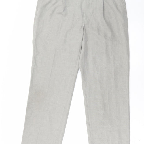 Marks and Spencer Mens Grey Polyester Trousers Size 36 in L31 in Regular Button
