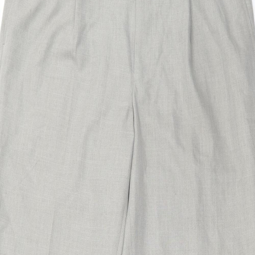 Marks and Spencer Mens Grey Polyester Trousers Size 36 in L31 in Regular Button