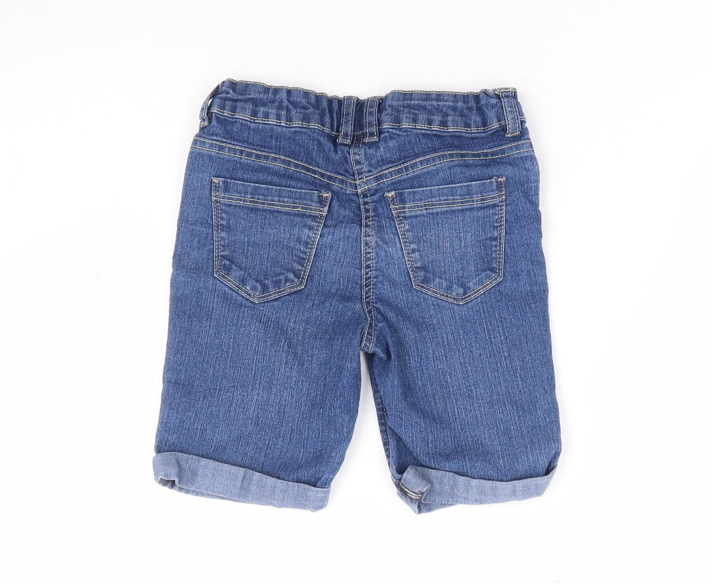 Matalan Boys Blue Cotton Cargo Shorts Size 6-7 Years Regular Zip