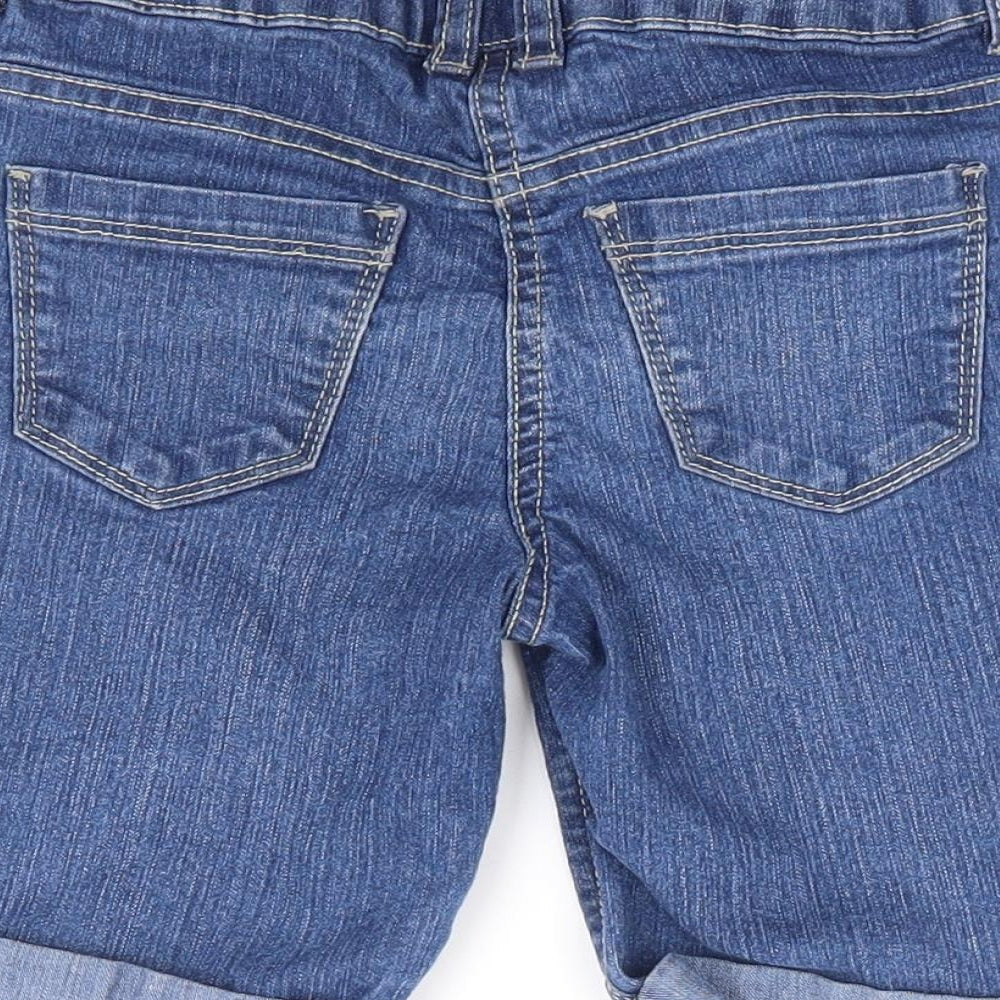 Matalan Boys Blue Cotton Cargo Shorts Size 6-7 Years Regular Zip