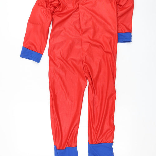 Let's Play! Boys Red Solid Polyester One Piece Size 5-6 Years Hook & Loop - Super Hero, Costume