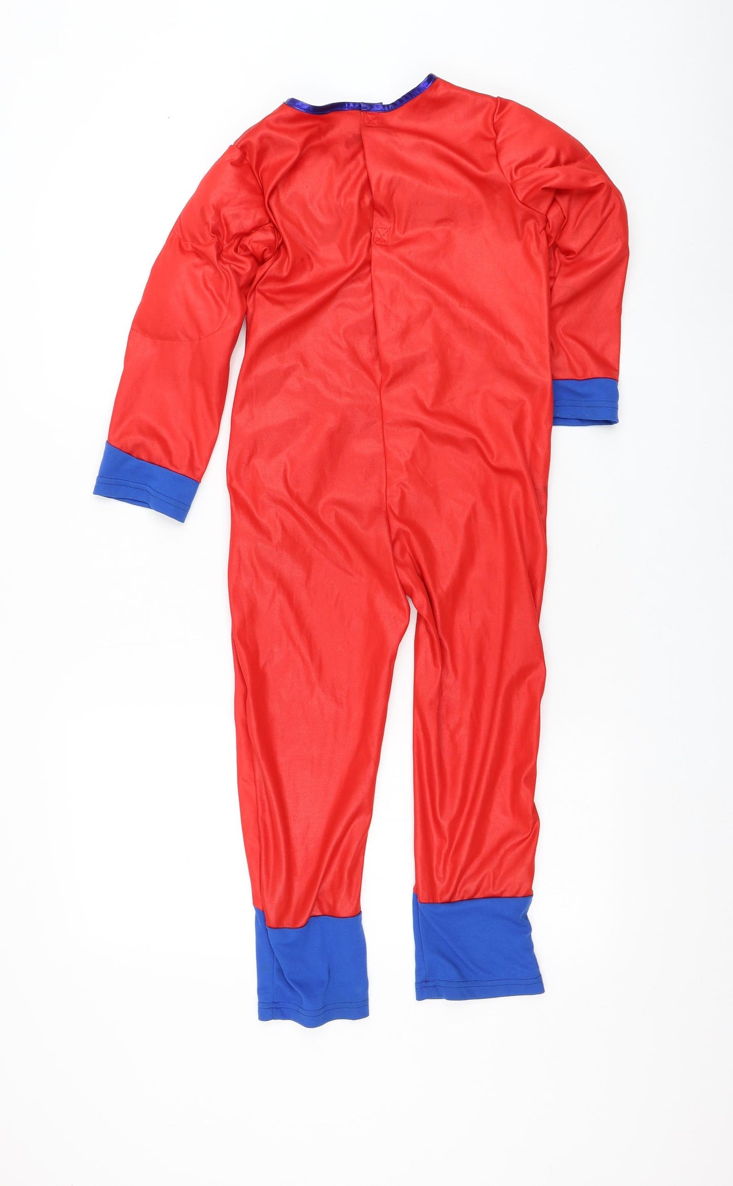 Let's Play! Boys Red Solid Polyester One Piece Size 5-6 Years Hook & Loop - Super Hero, Costume