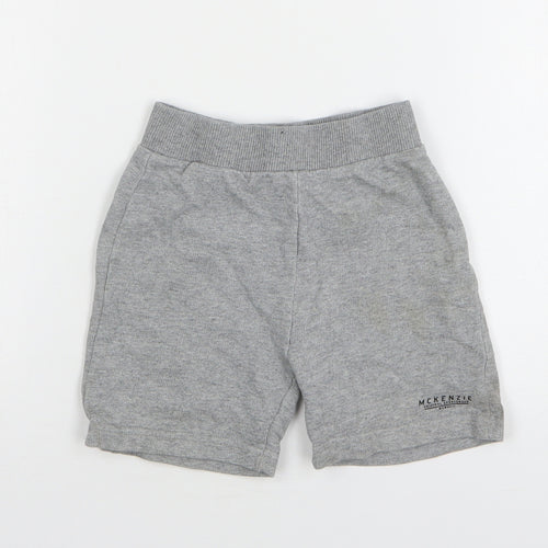 McKenzie Boys Grey Cotton Sweat Shorts Size 4-5 Years Regular