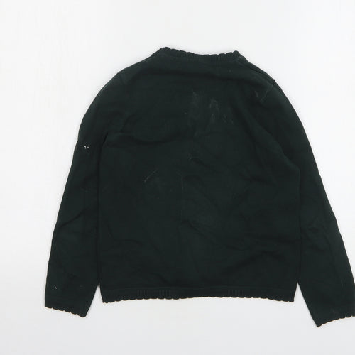 Matalan Girls Green V-Neck Cotton Cardigan Jumper Size 9 Years