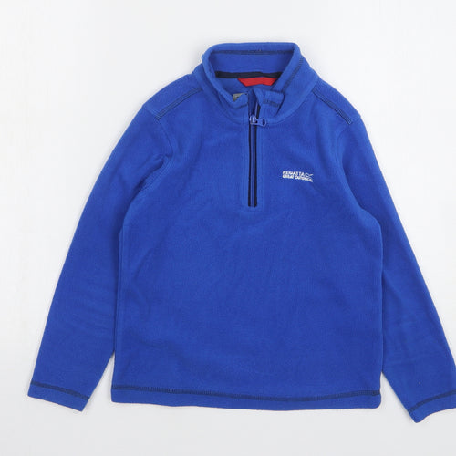 Regatta Boys Blue Polyester Pullover Sweatshirt Size 7-8 Years Zip