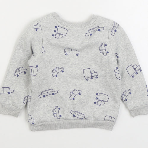 Primark Boys Grey Geometric Cotton Pullover Sweatshirt Size 2-3 Years Pullover