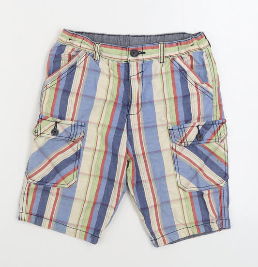 Nutmeg Boys Multicoloured Striped Cotton Cargo Shorts Size 10-11 Years Regular Zip