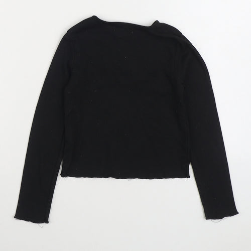 Primark Girls Black Round Neck Polyester Pullover Jumper Size 8-9 Years Pullover