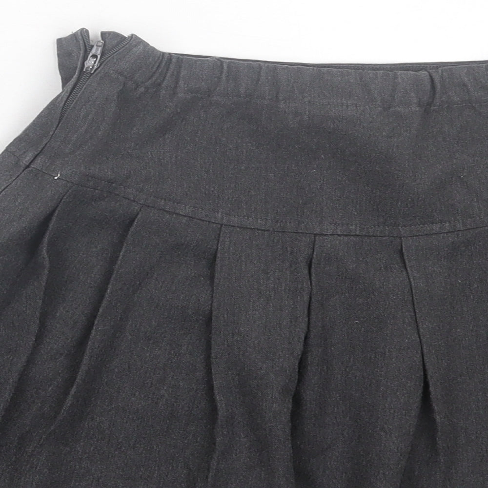 NEXT Girls Grey Polyester A-Line Skirt Size 6 Years Regular Zip - School Wear