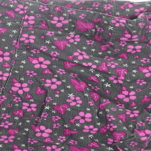 Nutmeg Girls Purple Floral Cotton A-Line Skirt Size 2-3 Years Regular Zip