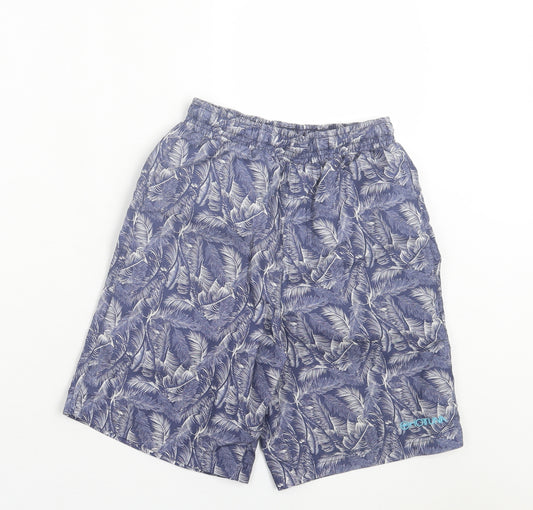 Hot Tuna Boys Blue Geometric Polyester Sweat Shorts Size 9-10 Years Regular Tie
