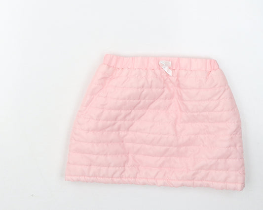 Preworn Girls Pink Polyester A-Line Skirt Size 5-6 Years Regular