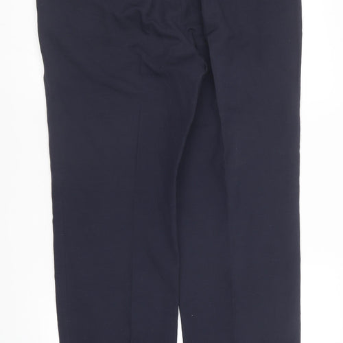 Pierre Cardin Mens Blue Viscose Trousers Size 34 in L28 in Regular Zip