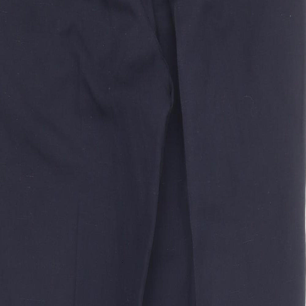 Pierre Cardin Mens Blue Viscose Trousers Size 34 in L28 in Regular Zip