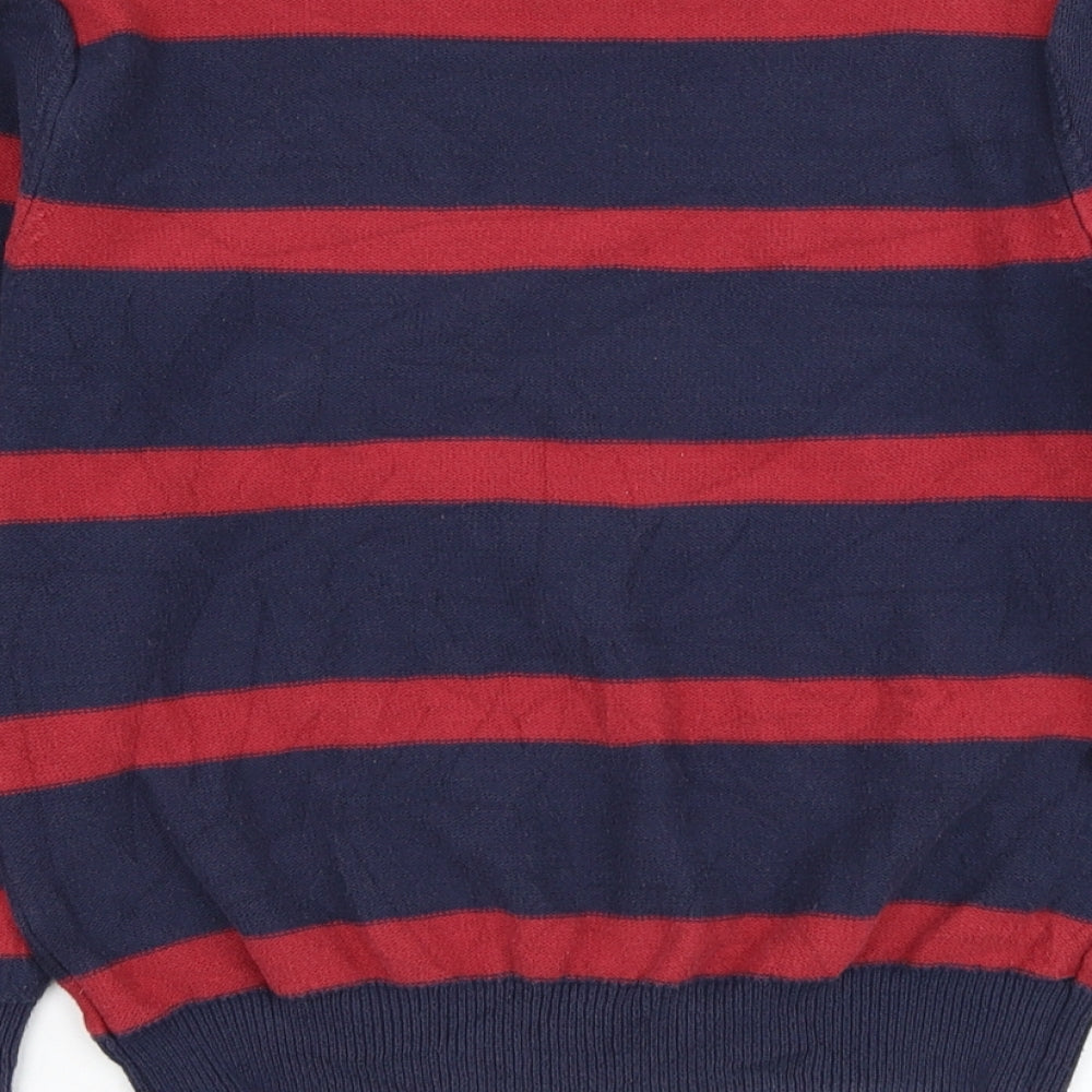 Gap Boys Blue Round Neck Striped Cotton Pullover Jumper Size M Pullover