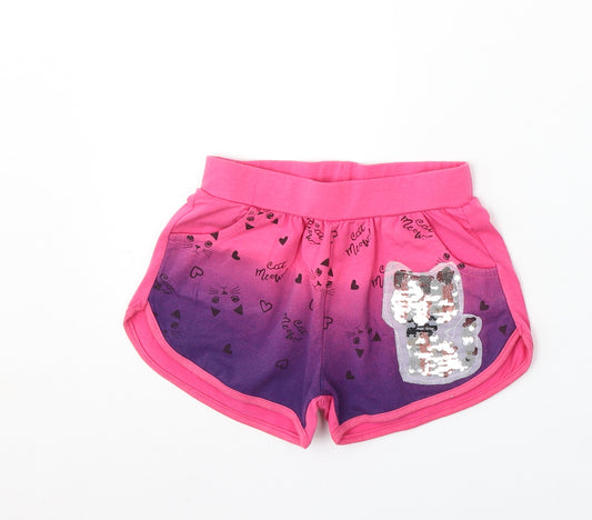 Seagull Girls Pink Cotton Sweat Shorts Size 9-10 Years Regular - Cat