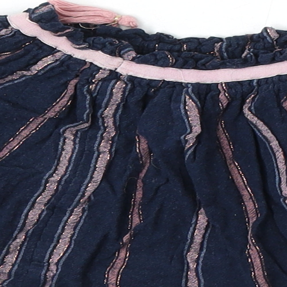 Sfera Girls Blue Striped Cotton Skater Skirt Size 4-5 Years Regular