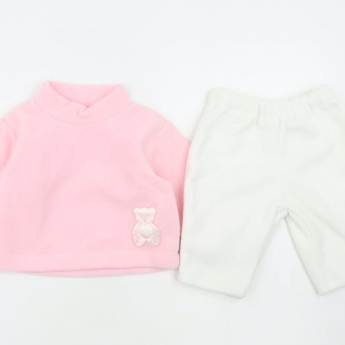 Richwood Girls Pink Polyester Chemise Pyjama Set Size 3-6 Months - Teddy Bear