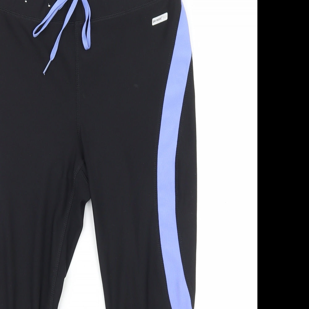 Athletic Works Womens Black Polyester Capri Leggings Size 8 L19 in Regular