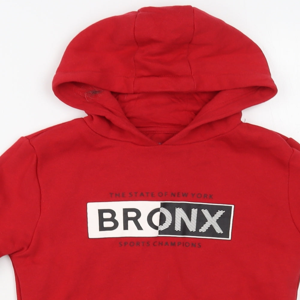 Primark Boys Red Cotton Pullover Hoodie Size 8-9 Years Pullover - Bronx