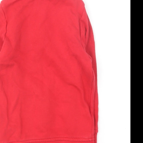 United Colors of Benetton Boys Red Cotton Full Zip Sweatshirt Size 2 Years Zip