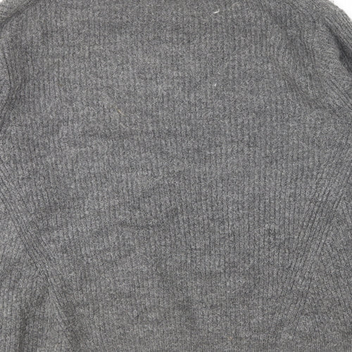 Joe Fresh Mens Grey Round Neck Acrylic Pullover Jumper Size M