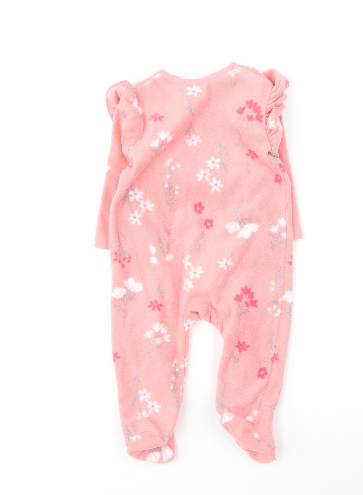 Dunnes Stores Baby Pink Floral Polyester Robe One Piece Size 3-6 Months Zip
