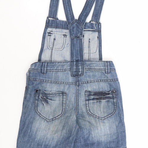 NEXT Girls Blue Cotton Dungaree One-Piece Size 7 Years Button