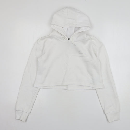 Sonneti Girls White Cotton Pullover Hoodie Size 12-13 Years - Cropped