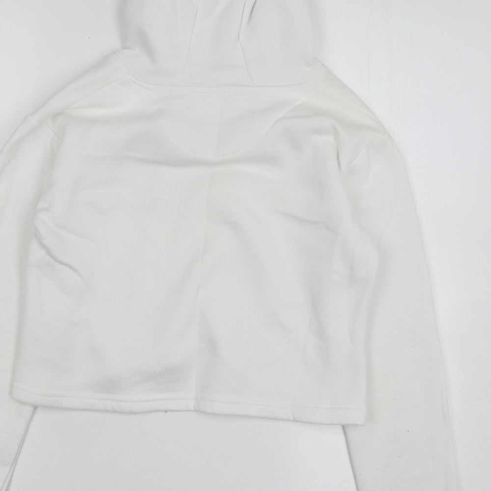 Sonneti Girls White Cotton Pullover Hoodie Size 12-13 Years - Cropped