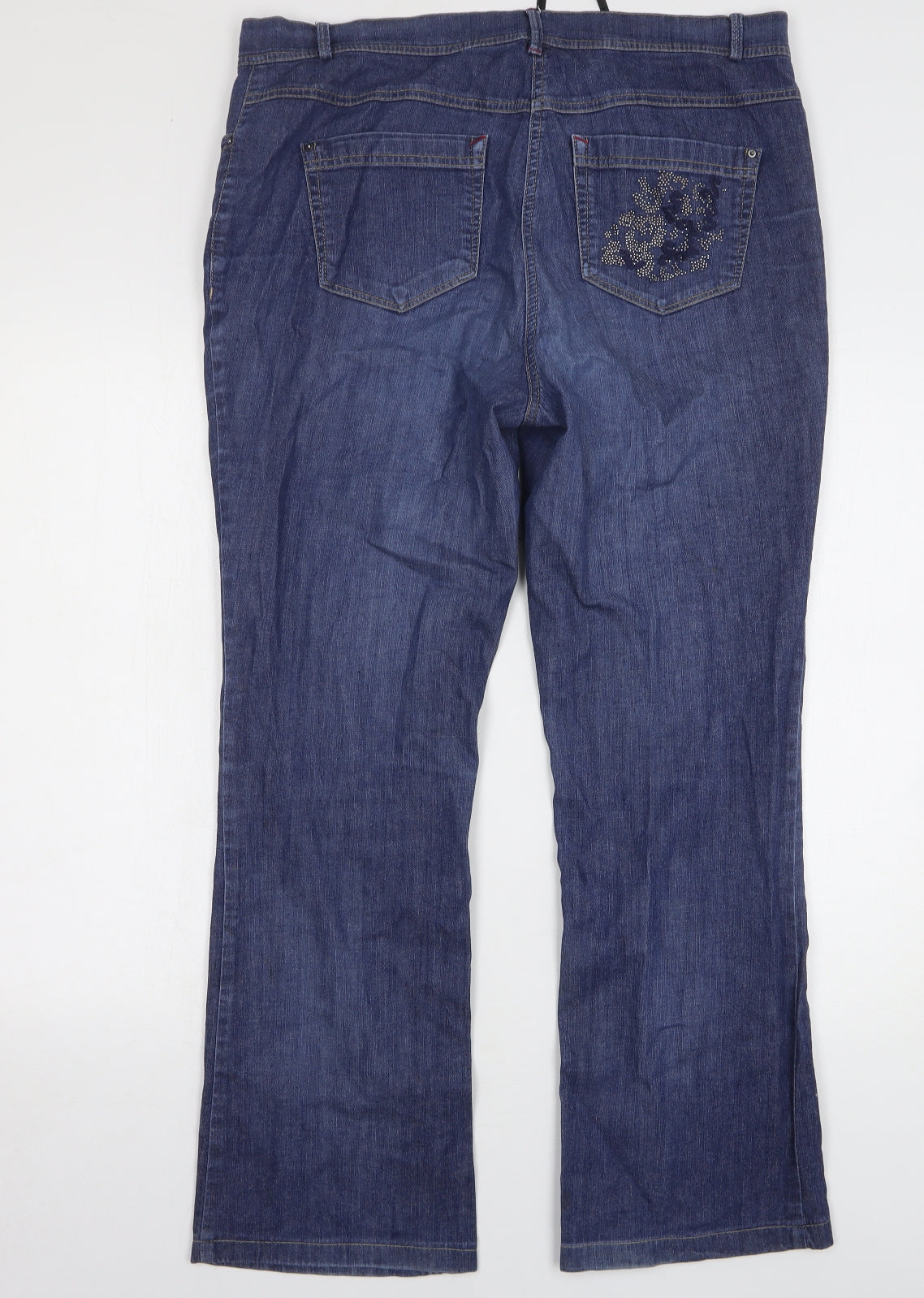 Gelco Womens Blue Cotton Bootcut Jeans Size 36 in L29 in Regular Zip