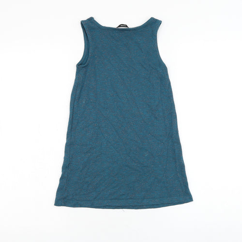 George Girls Blue Viscose Tank Dress Size 5-6 Years Boat Neck Pullover
