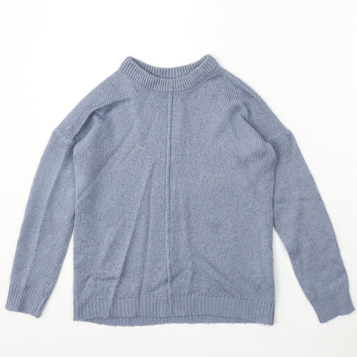 Board Angels Girls Blue Round Neck Acrylic Pullover Jumper Size 9-10 Years